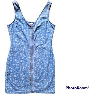 No Boundaries Denim Floral Jumper - M